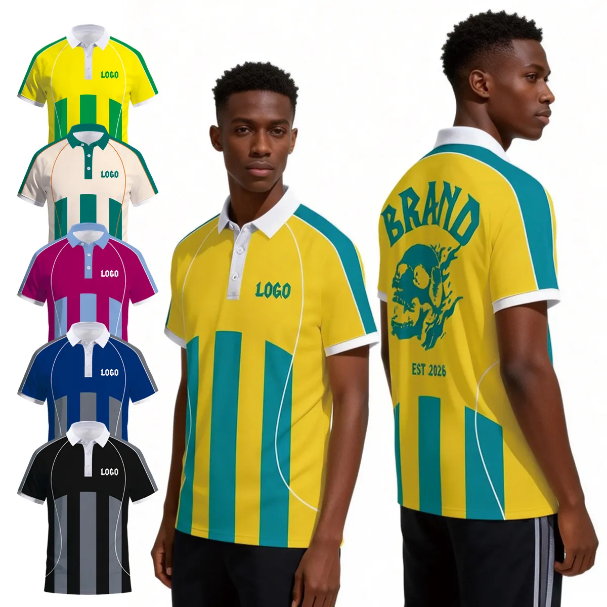 Summer New Men's Casual Polo t Shirt Fashion Reglan Short Sleeve T-Shirt Sublimation Printed Men's Polo Shirt