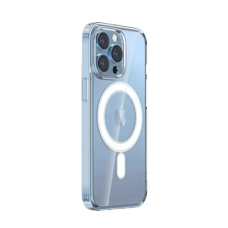 Factory Direct Wholesale Magnetic Wireless Charging Clear PC Phone Case for iPhone 17 16 15 14 12 Pro Max Shockproof Transparent